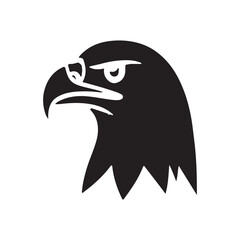 Eagle Head Profile Simple Black Silhouette Icon or Logo