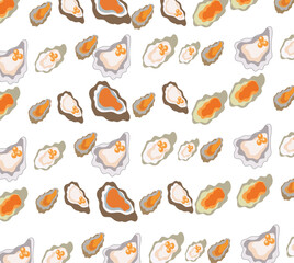 oyster set seafood pattern
