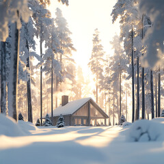 winter morning in the forest