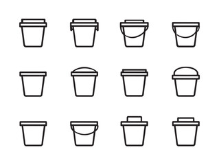 Bucket Trail Line Art Illustrating Adventure Pathway Walk