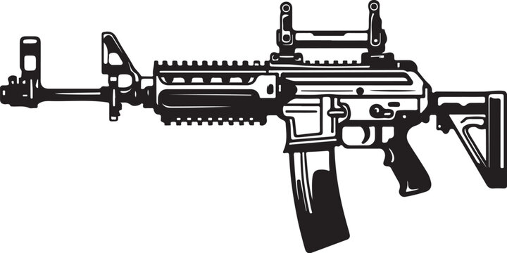 black rifle firearm weapon clip art preview