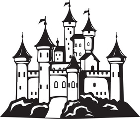 Obraz premium Fairytale castle silhouette