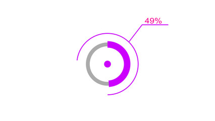 A dynamic circle loading illustration, is loading from 1 to 49 and on a black background  .