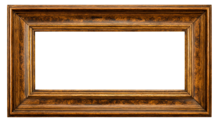 Elegant ornate picture frame with transparent background for decor