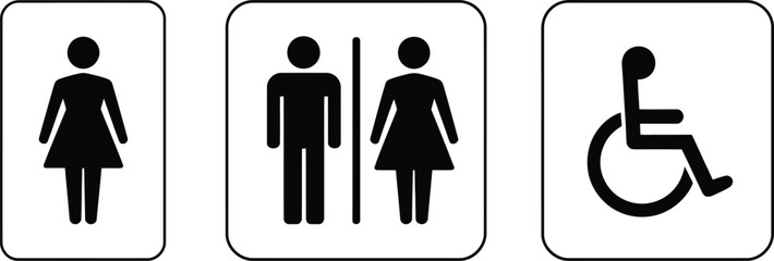 Accessible Restroom Signage ADA Compliant Symbols for Public Buildings