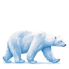 Fototapeta premium Polar bear on ice watercolor illustration