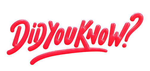 Did You Know question 3D style Lettering Design.
