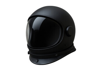 Fototapeta premium Studio shot of black astronaut helmet with dark visor on transparent background, ideal for space exploration and futuristic projects