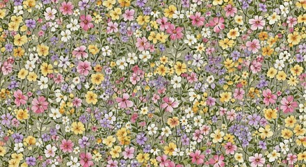 Floral pattern flowers spring summer colorful blossom bloom botanical garden meadow field