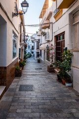 Fototapeta premium Marbella old town in Andalucia Spain. Streets of Marbella, Spanish typical houses, in the region of Andalucia