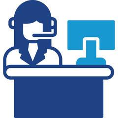 Customer Service Desk glyph color icon