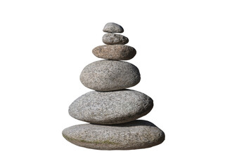 tower with stones balance and harmony isolated on white background