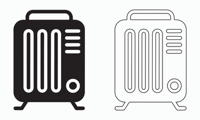 Vector Illustration of a Retro Style Heater or Radio
