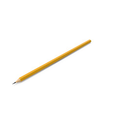 Yellow Wooden Pencil Isolated on Transparent Background