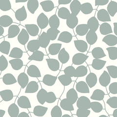 seamless green leaves pattern, hand drawn patterns