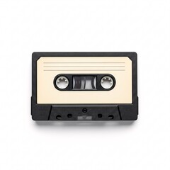 Fototapeta premium A classic compact cassette with a blank label, ready for recording or playback,