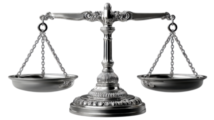 Balance Scale: A classical balance scale, the symbol of justice and fairness, presented in a clean and balanced composition, conveying themes of objectivity, law, and precision.