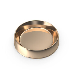 Metallic Pet Food Bowl Isolated on Transparent Background
