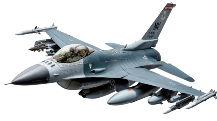 Fighter Jet Soaring: A dynamic shot captures a single fighter jet in mid-flight, exhibiting its powerful design and technological sophistication.