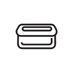 Fototapeta premium A simple line drawing of a lidded rectangular container.