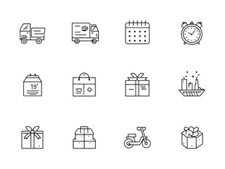 Delivery Date Calendar Simple Line Art Design Idea