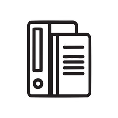 An icon of two documents in a folder.