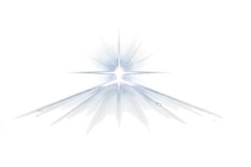 Abstract white glowing light effect with a star. Glowing white lens flare, light and shadow effects.