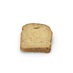 Single Slice of Bread Isolated on Transparent Background