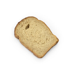 Single Slice of Bread Isolated on Transparent Background