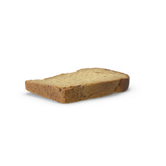 Single Slice of Bread Isolated on Transparent Background