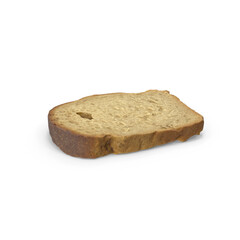 Single Slice of Bread Isolated on Transparent Background