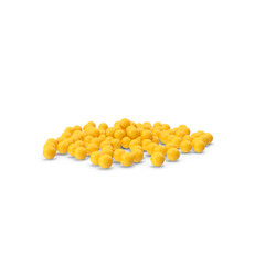 Yellow Candy Balls Isolated on Transparent Background