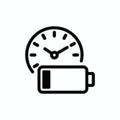 Clock and battery icon symbolizing time and power