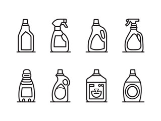 Detergent Bottle Line Art Clear Outline Smooth Finish