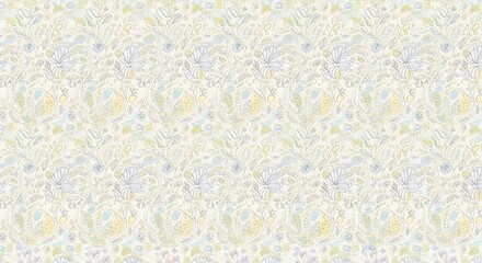 Fototapeta premium Floral pattern flowers leaves seamless design nature textile wallpaper background art deco