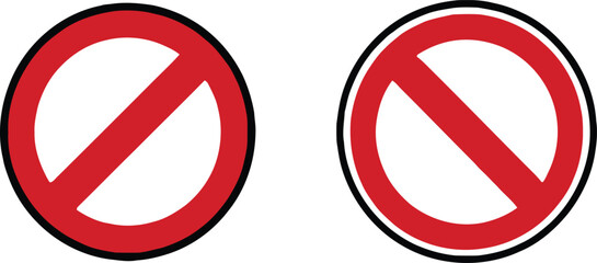 Red no entry sign icon
