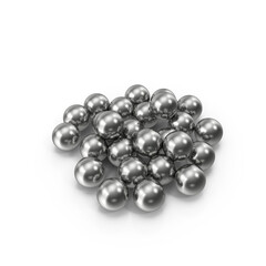 Shiny Metallic Balls in a Pile Isolated on Transparent Background