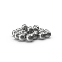 Shiny Metallic Balls in a Pile Isolated on Transparent Background