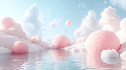 Pastel dreamland landscape