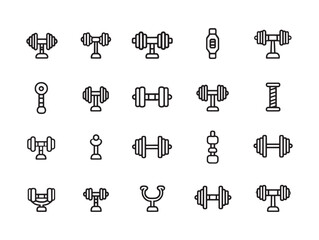 Dumbbell line art simple fitness equipment design