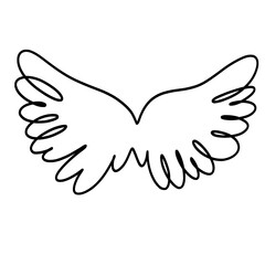 Obraz premium Wings continuous one line d art rawing