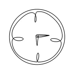 Wall clock one line continuous drawing illustration