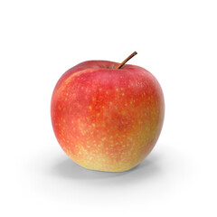 Red Apple with Stem Isolated on Transparent Background