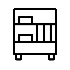 Bookshelf Icon – Book Storage Symbol, Library and Reading Space Design