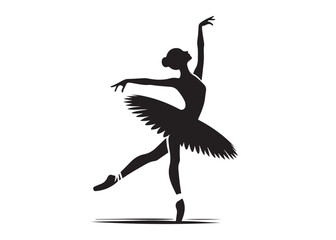 ballerina dancer logo silhouette vector design, ballet silhouette ballerina logo icon silhouette, ballerina female performance ballet pose logo silhouette logo vector silhouette on white background    © Adobe design