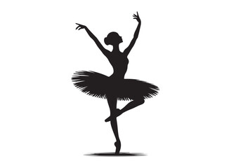 ballerina dancer logo silhouette vector design, ballet silhouette ballerina logo icon silhouette, ballerina female performance ballet pose logo silhouette logo vector silhouette on white background    © Adobe design