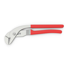 Adjustable Groove Joint Pliers with Red Handle Isolated on Transparent Background
