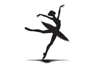 ballerina dancer logo silhouette vector design, ballet silhouette ballerina logo icon silhouette, ballerina female performance ballet pose logo silhouette logo vector silhouette on white background    © Adobe design