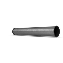 Long Black Industrial Pipe Cylinder Isolated on Transparent Background