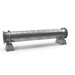Large Industrial Metal Pipeline Isolated on Transparent Background